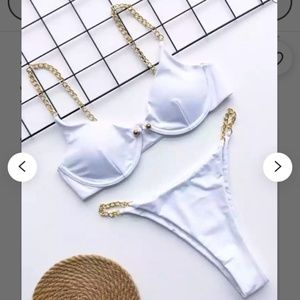 White gold chain bikini